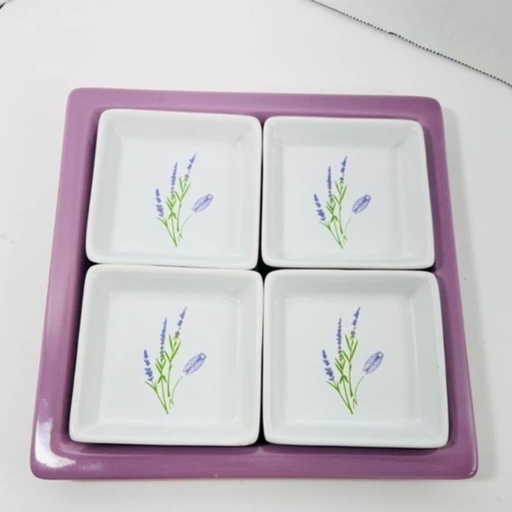 Beautiful 5 piece lavender kitchen serve dish vintage France excellent c…